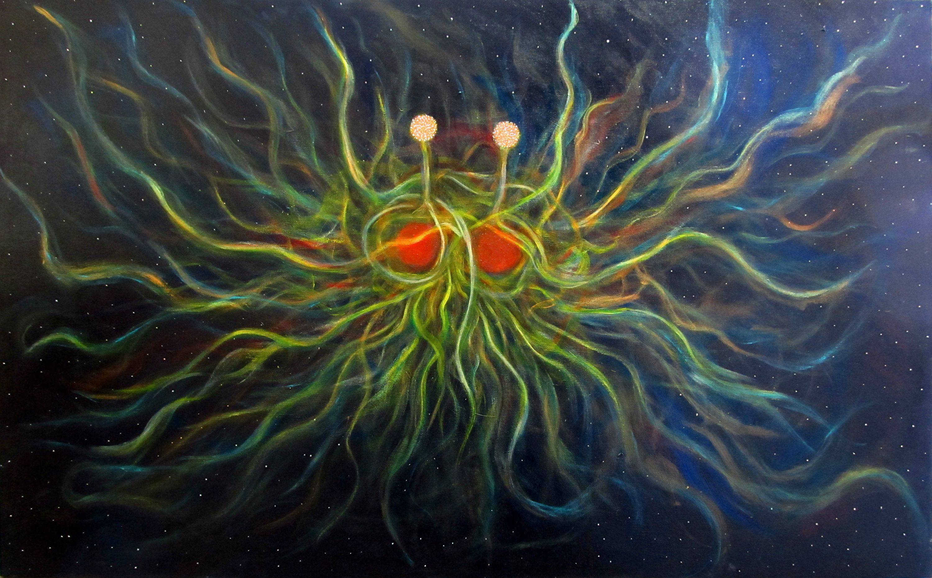 r/Art didn&care about my Flying Spaghetti Monster painting