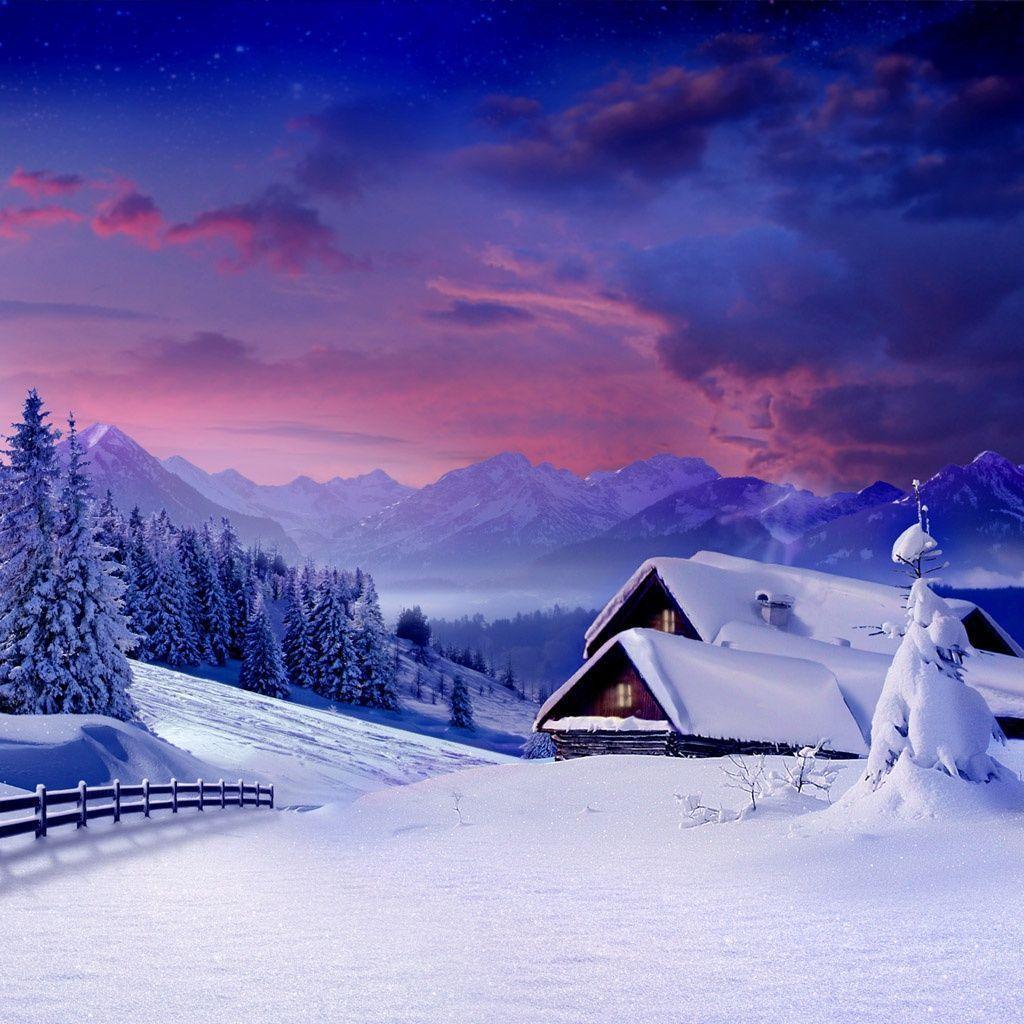 Snowy Scenery iPad Wallpaper Download. iPhone Wallpaper, iPad
