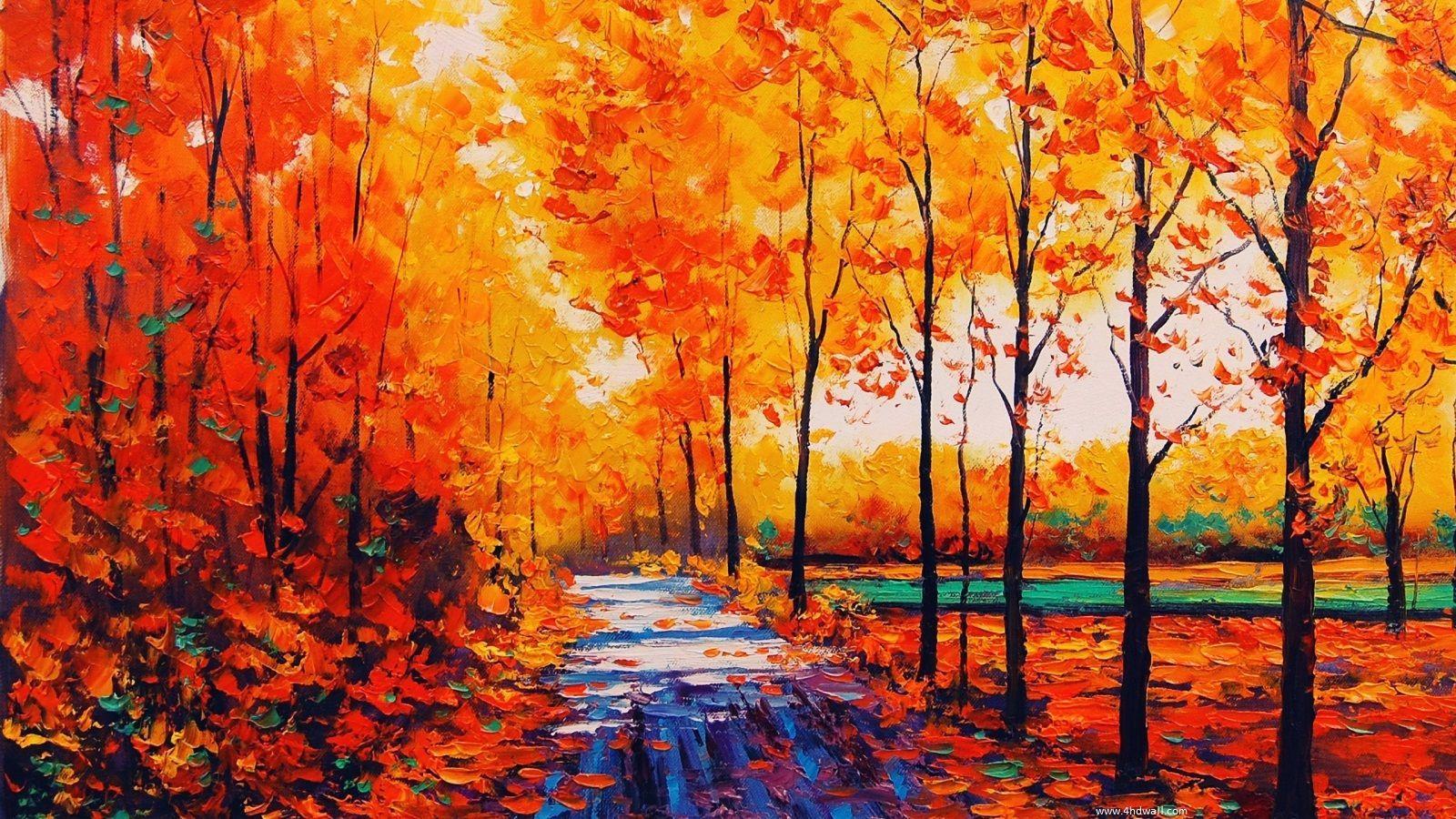 Autumn Fall Trees Paintings