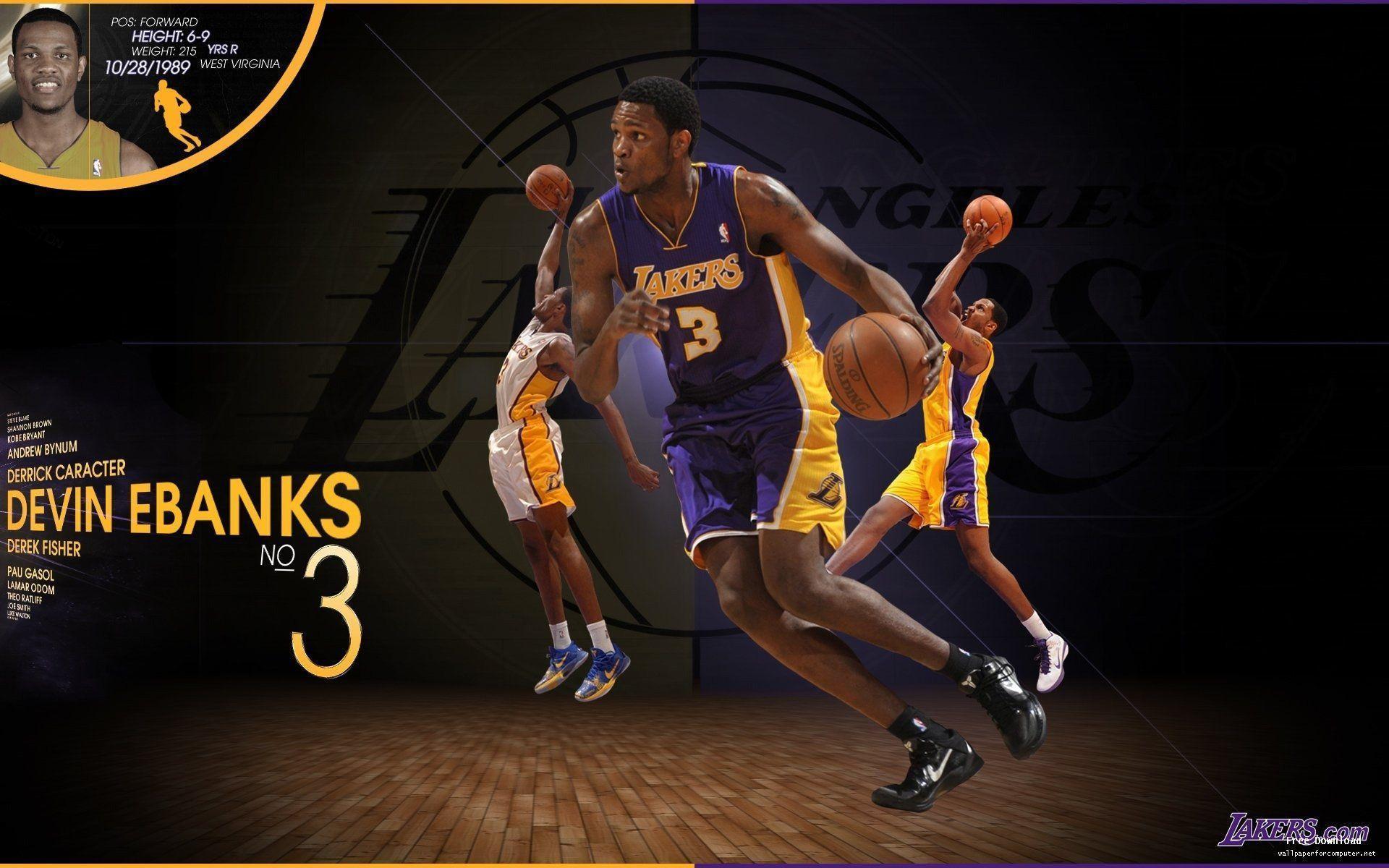 2010 11 Season NBA Los Angeles Lakers Wallpaper Devin Ebanks View