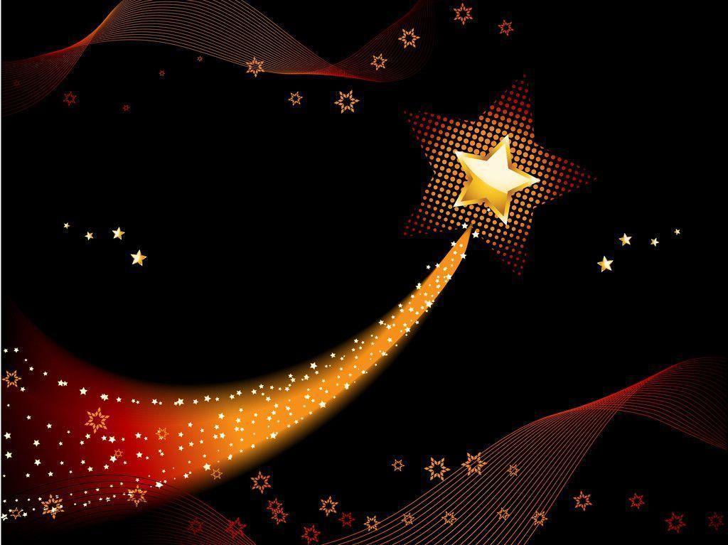 Festive shooting star with blended gold light Background