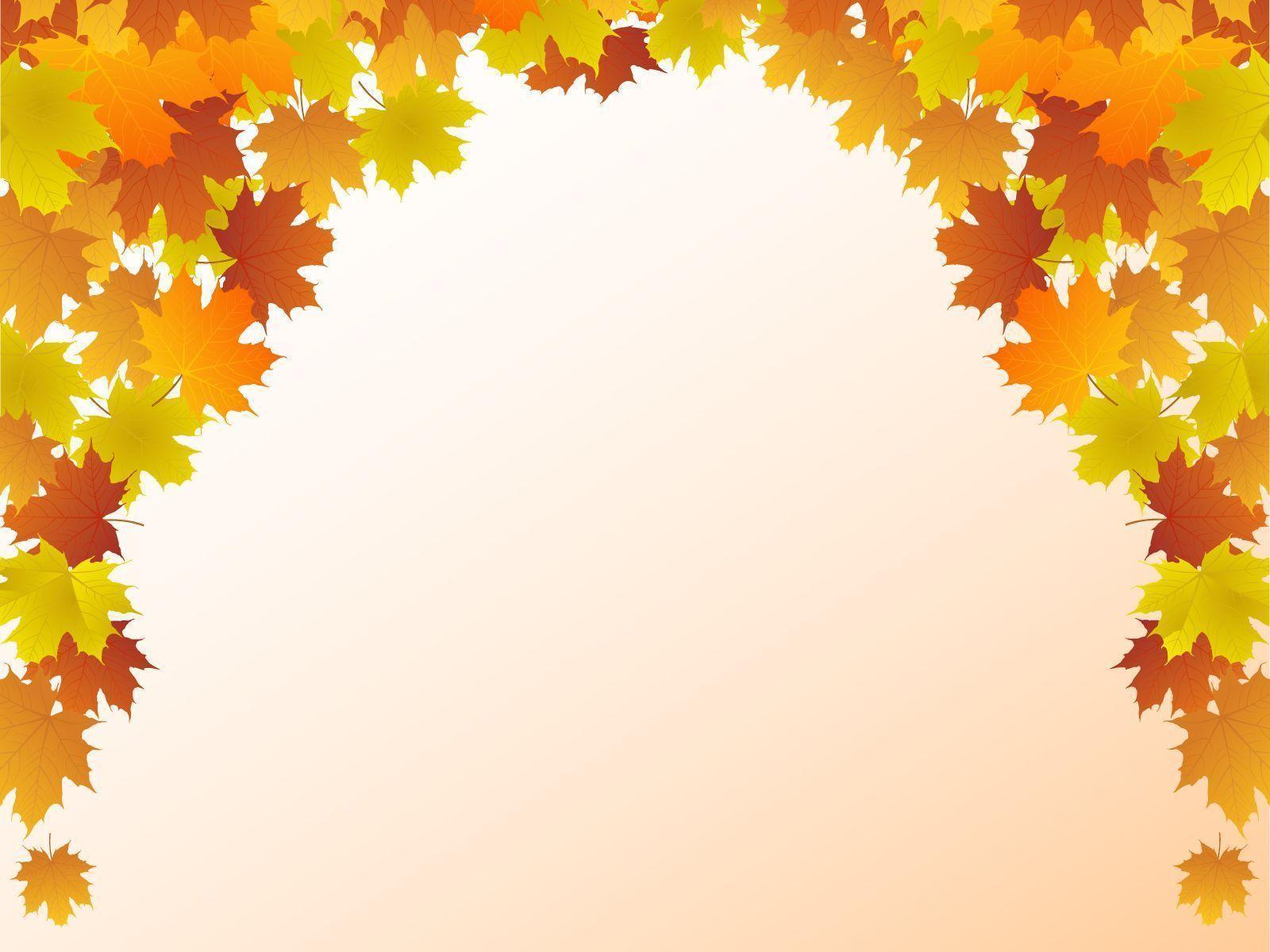 Autumn Leaf Frame Powerpoint PPT Background, Black