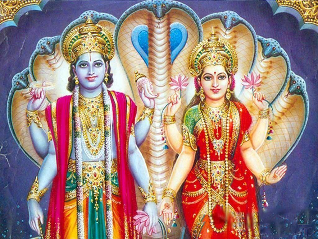 Lord Vishnu Laxmi Wallpaper