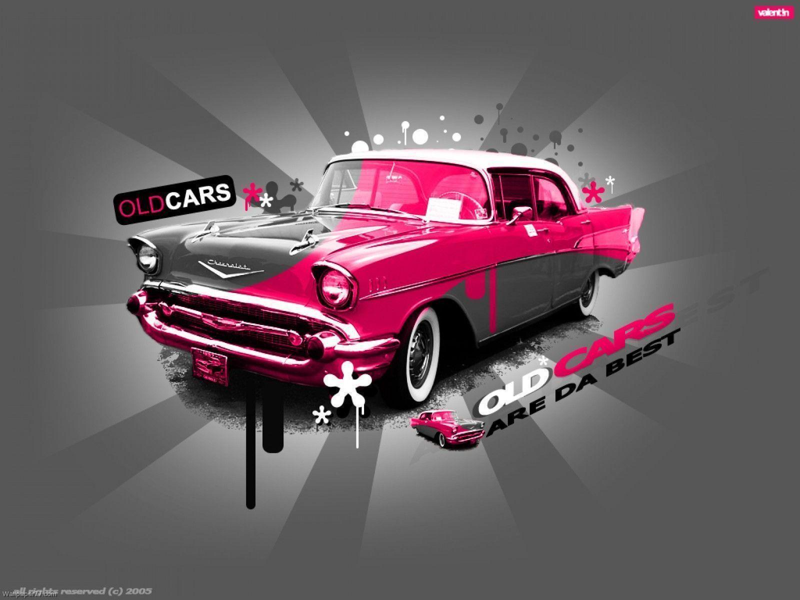 Old Pink Car, 1600x1200 pixels, Wallpaper tagged Abstract