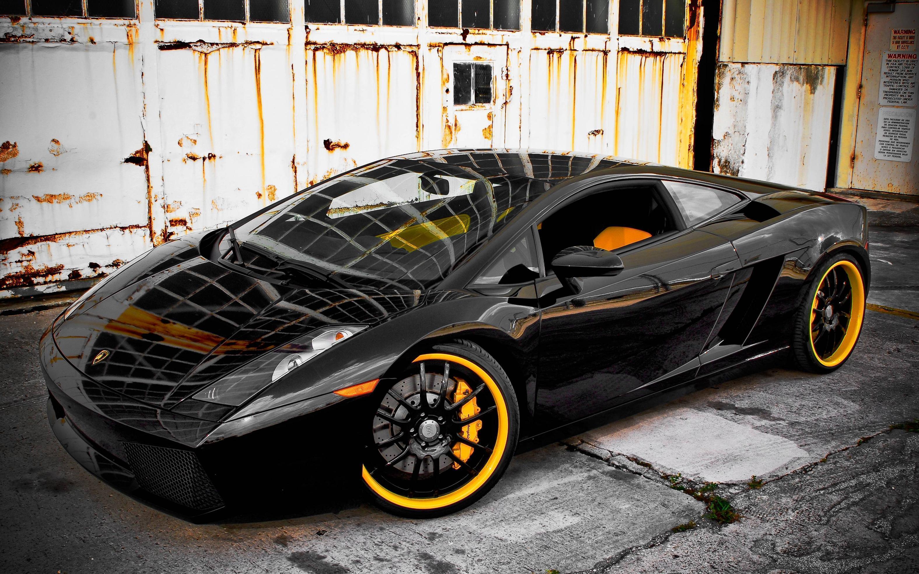 Forged Black Lamborghini Gallardo. Cars Background Wallpaper HD
