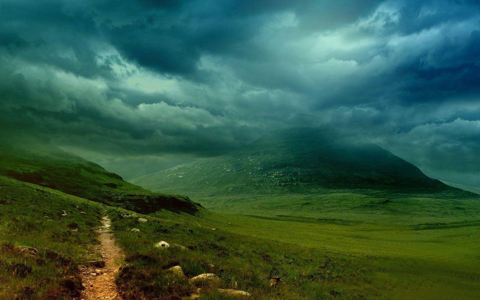 Green Mountains In Cloudy Weather HD Wallpaper. HD Wallpaper