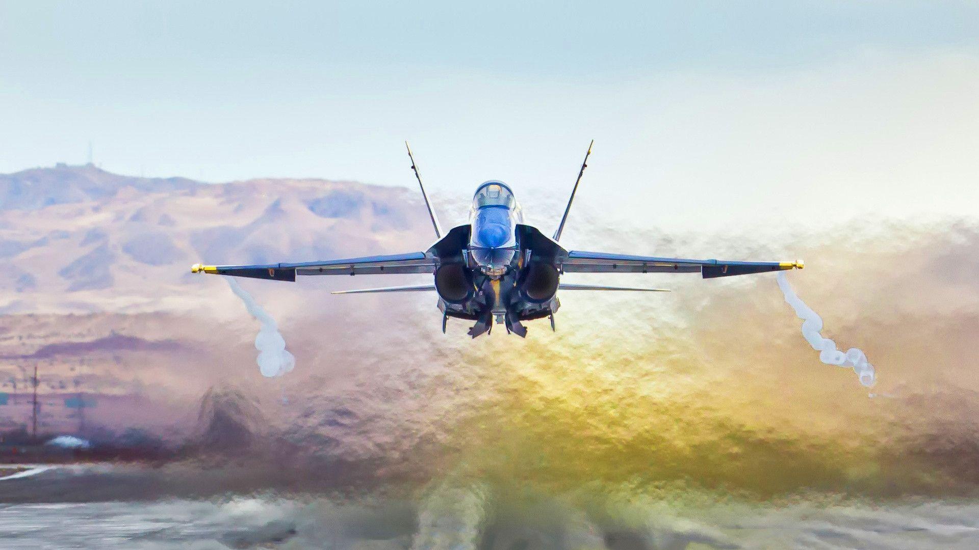 F18 Hornet Take Off. Download HD Wallpaper