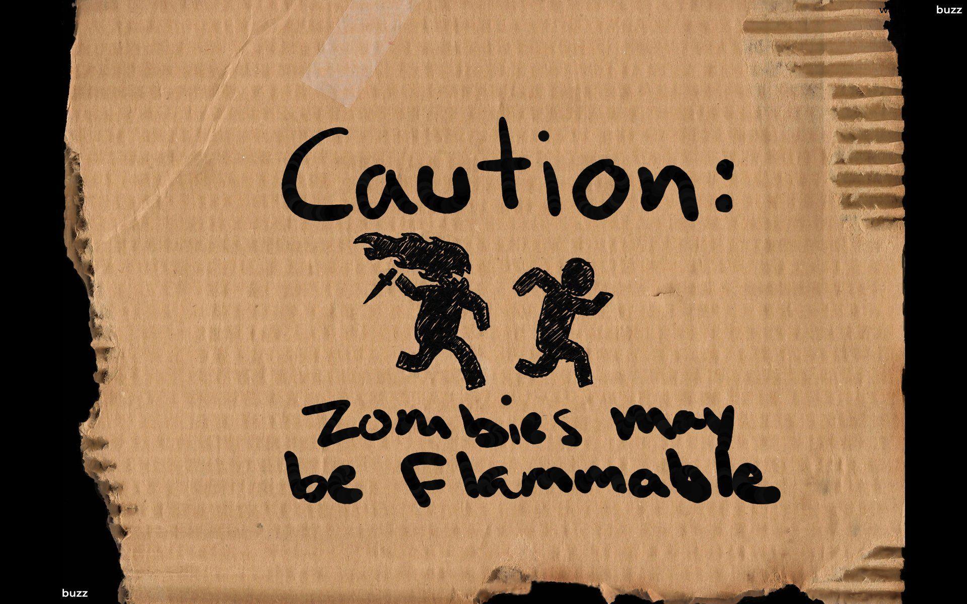 Caution: zombies may be flammable HD wallpaper