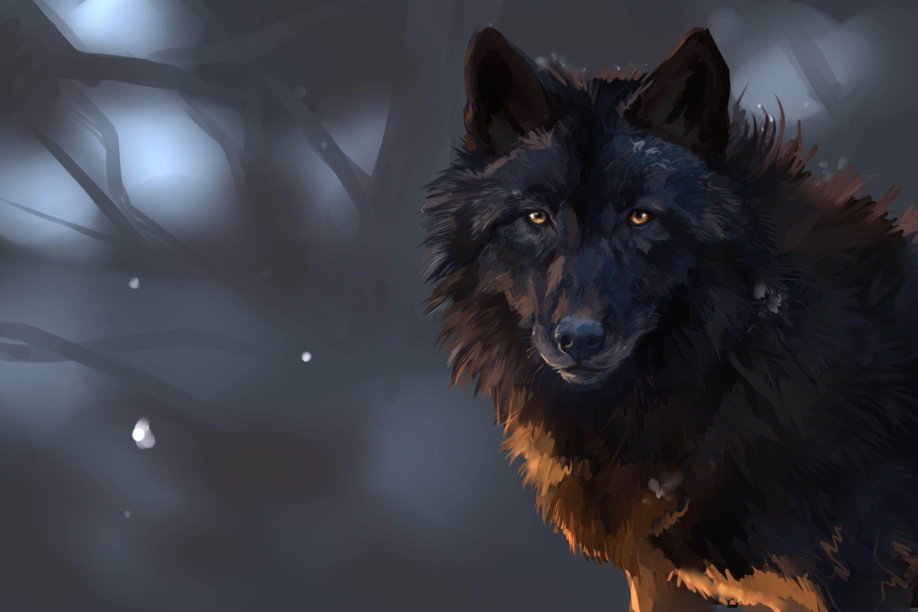 Wallpaper For > Dark Wolf Wallpaper