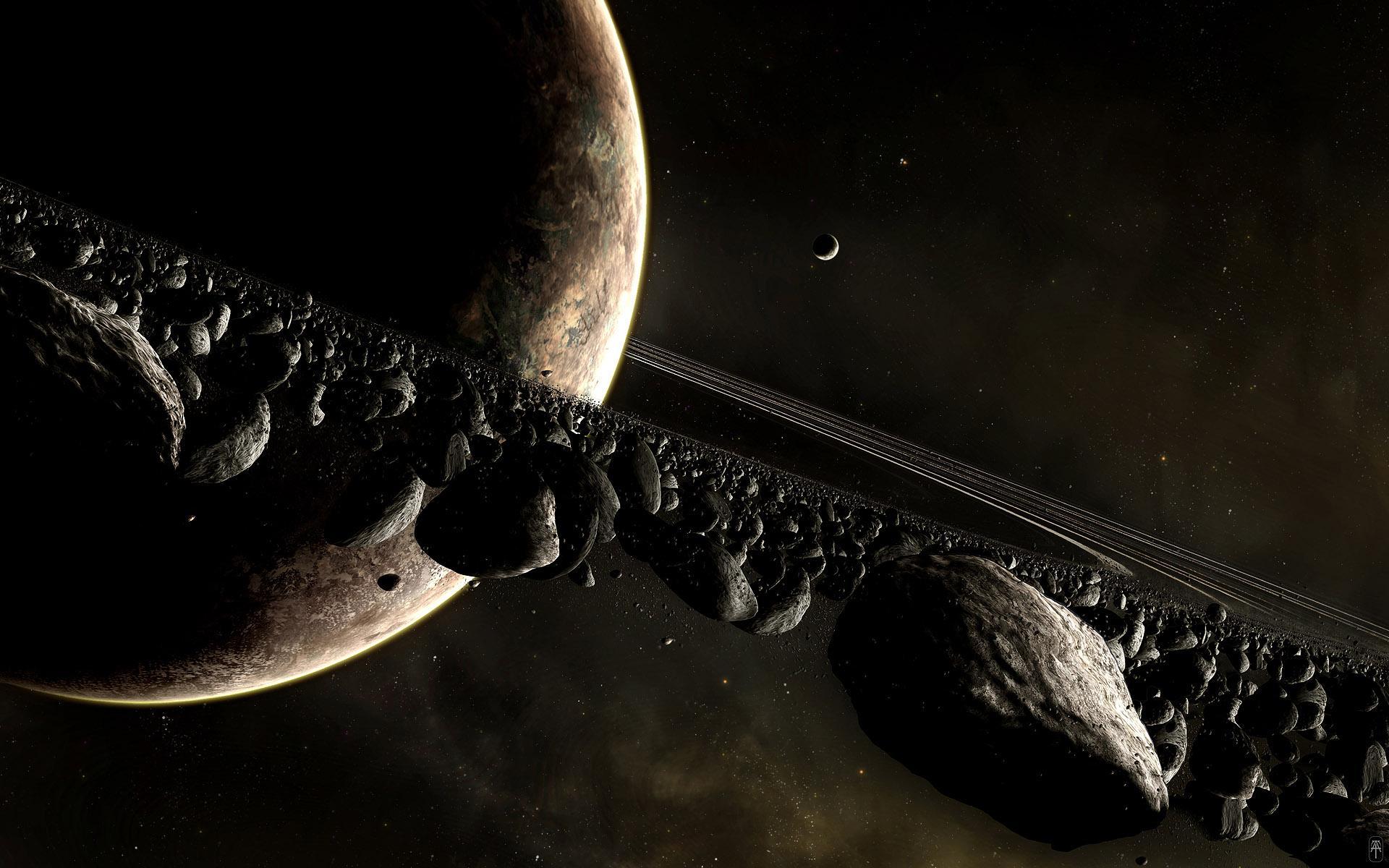 Saturnus Asteroid Ring Space HD Wallpaper Download Wallpaper
