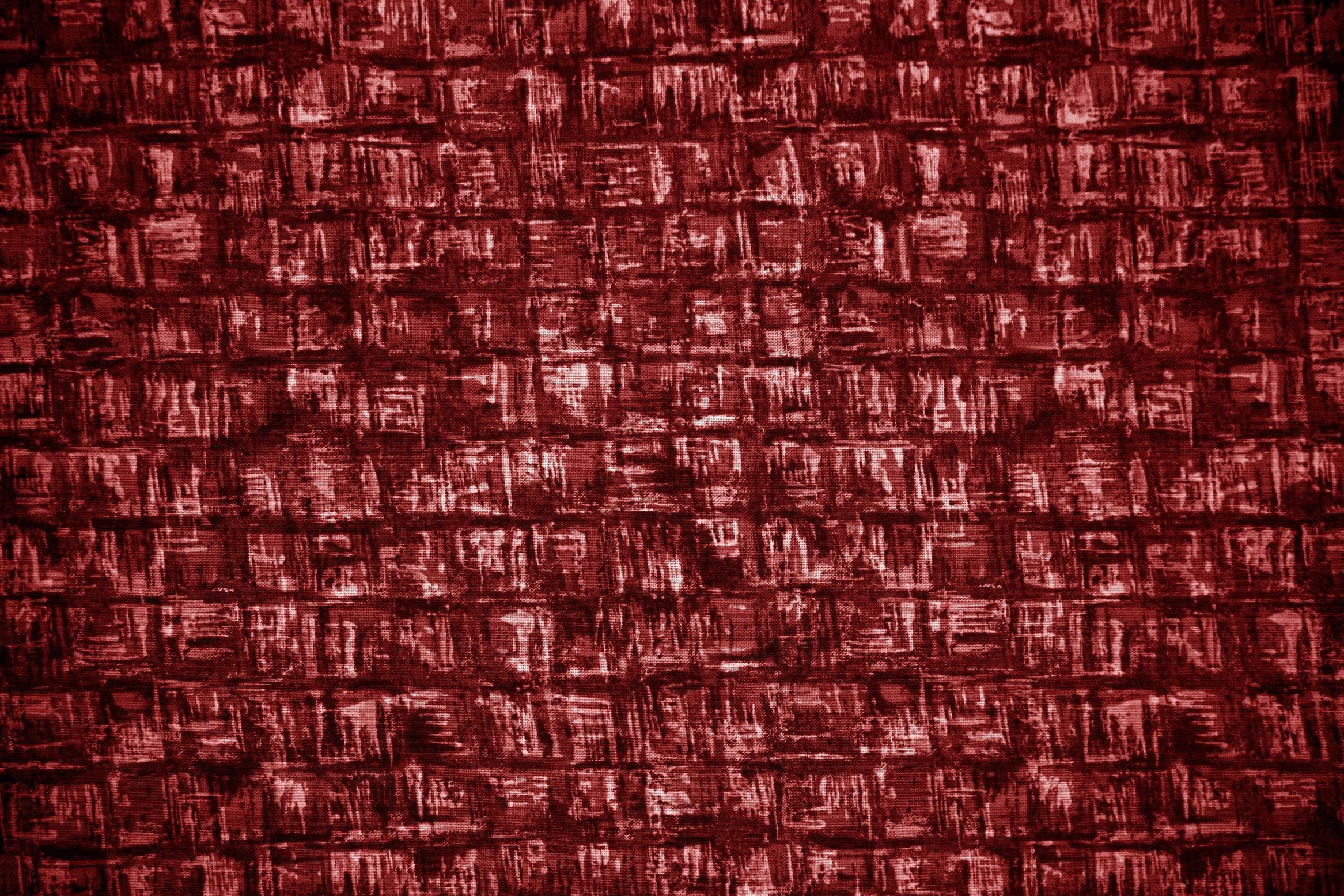 Maroon Abstract Squares Fabric Texture Picture. Free Photograph