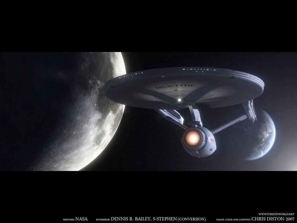 Star Trek USS Enterprise NCC1701 in planetary orbit Star