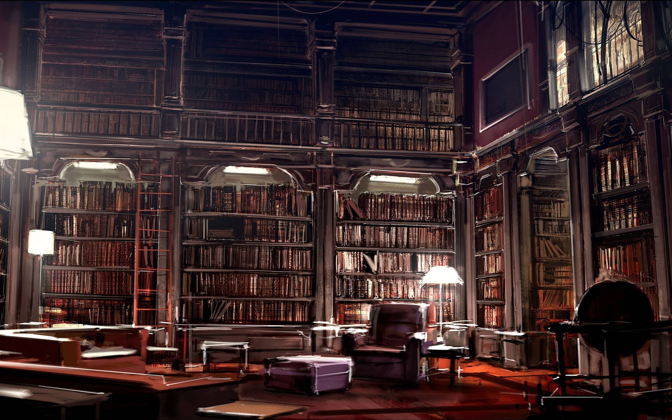 Wallpaper For > Magic Library Wallpaper