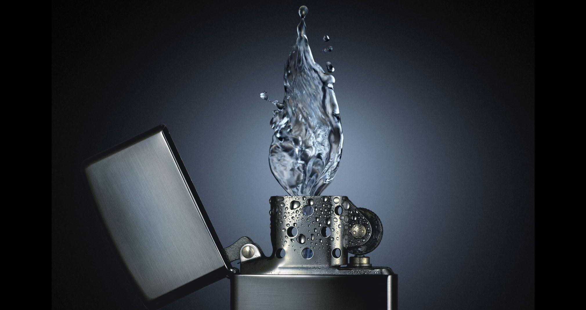 Zippo Lighter Emits Water Wallpaper. Viewallpaper