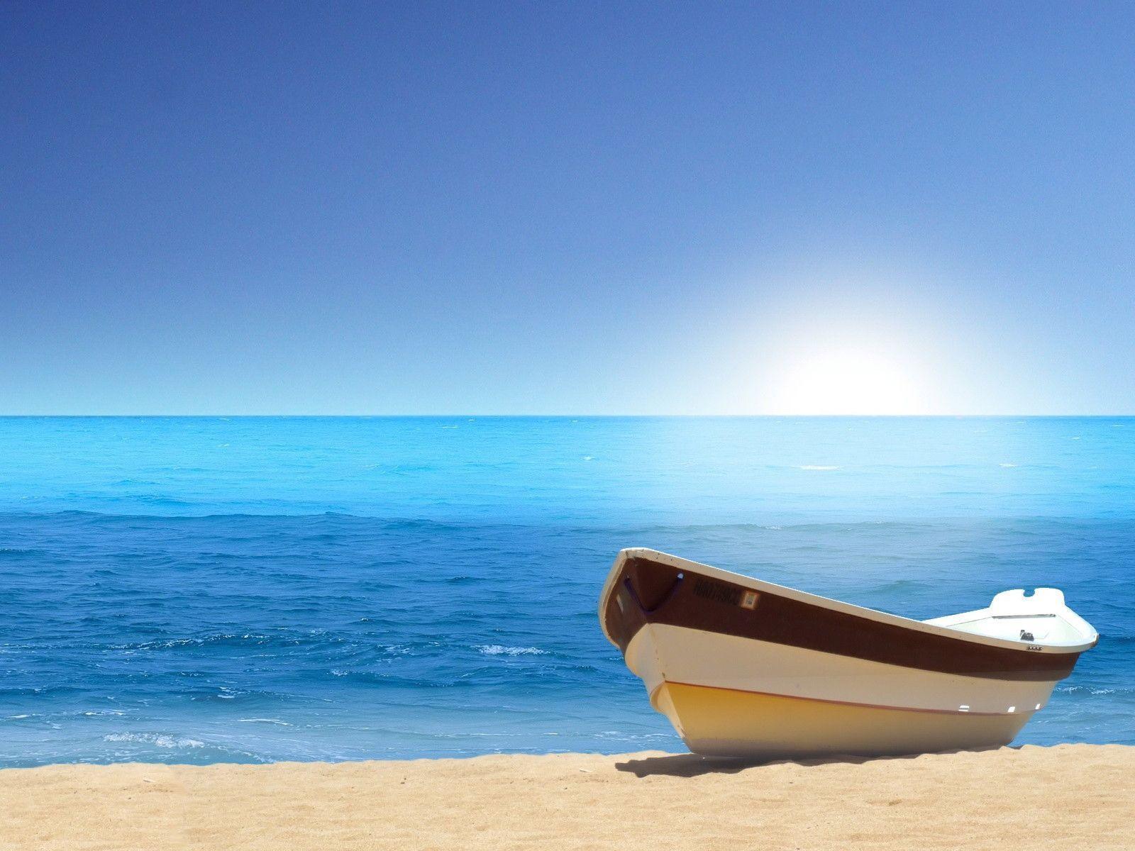 Boat sea beach HD wallpaper « Beach Wallpaper « Free Download