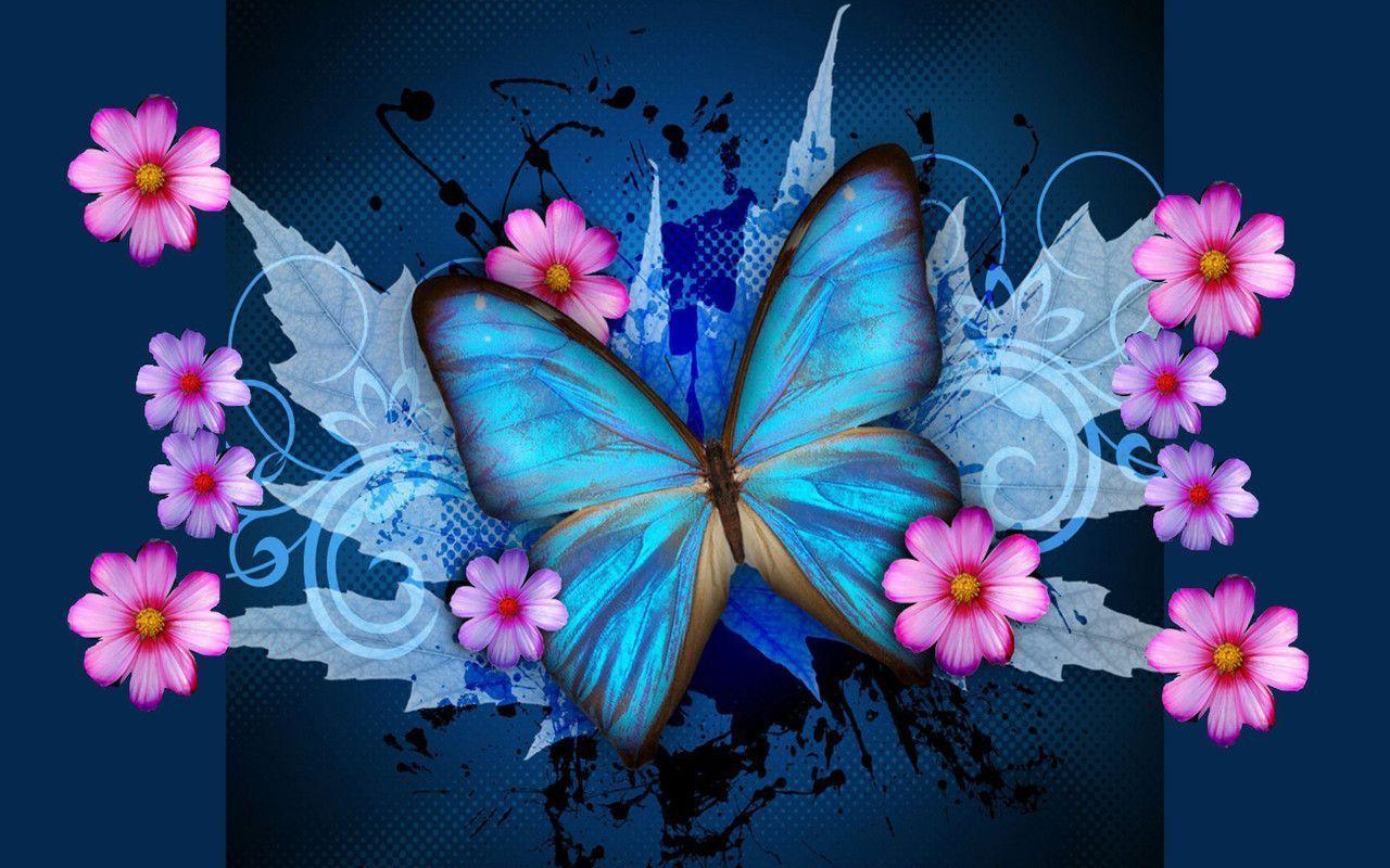 Download Blue Butterfly Galaxy Wallpaper 1280x800. Full HD Wallpaper