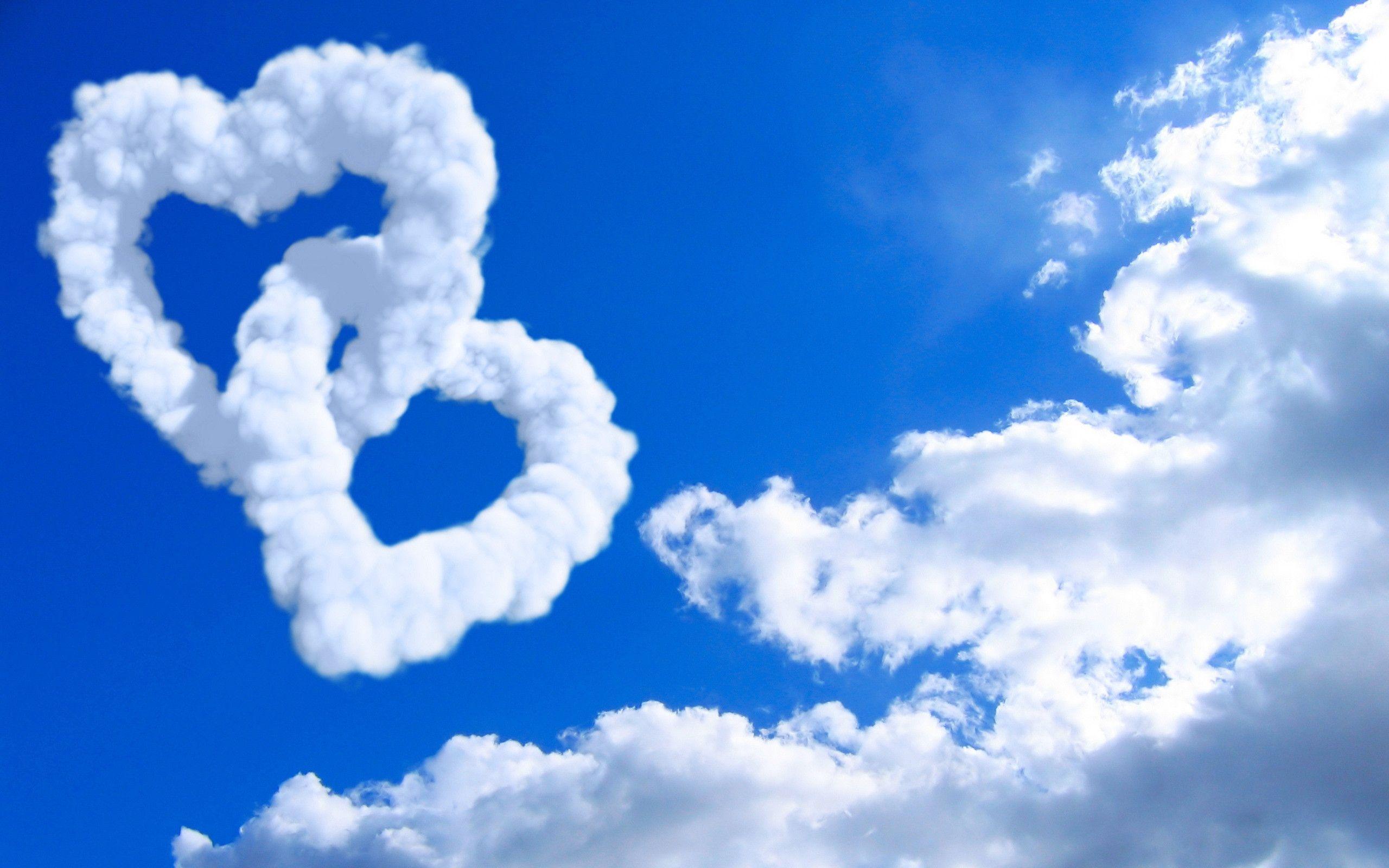 Hearts in Clouds Wallpaper