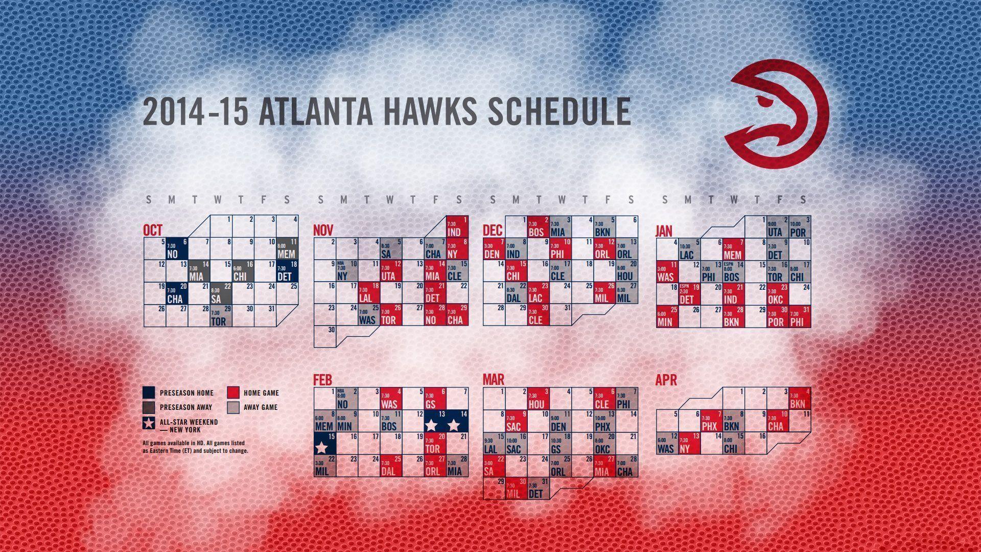 Atlanta Hawks 2014 2015 NBA Schedule Wallpaper Wide Or HD. Sports