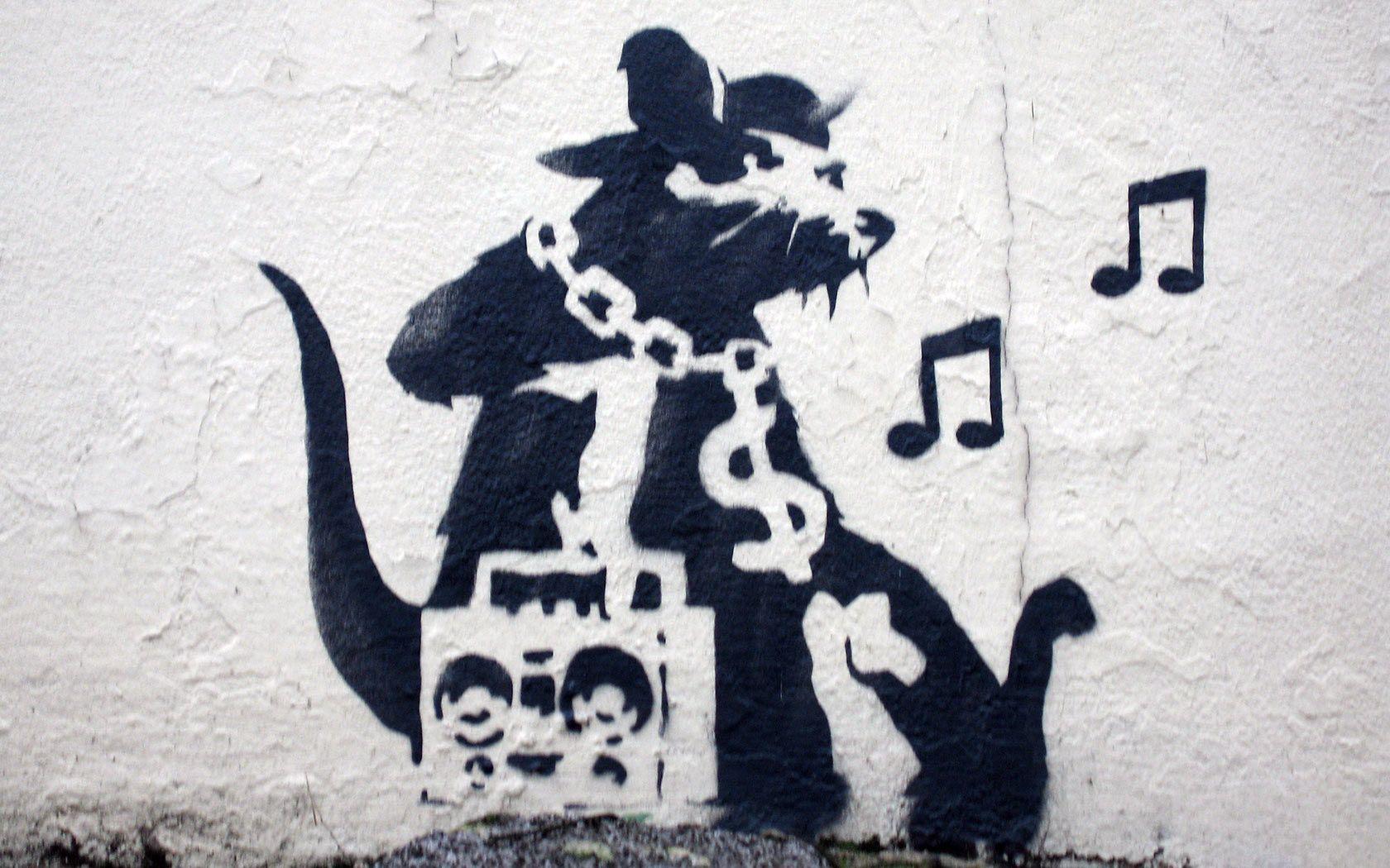 Music Rat Banksy Wallpaper