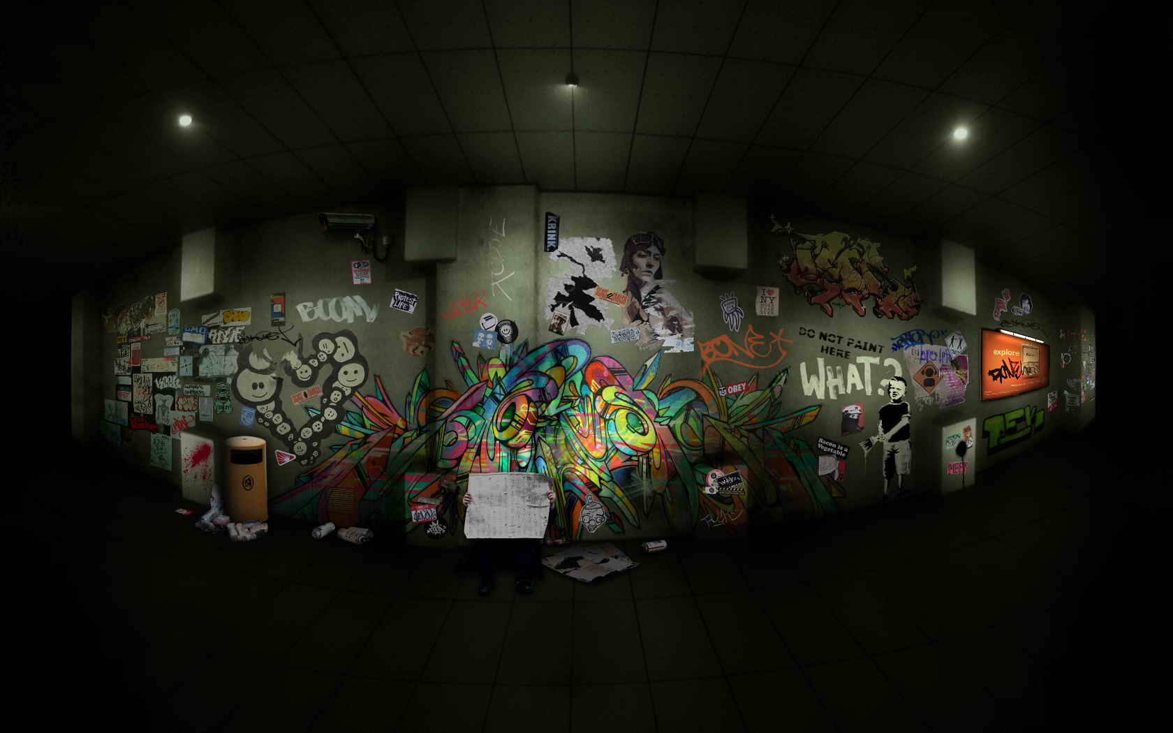 3D graffiti sketches wallpaper widescreen