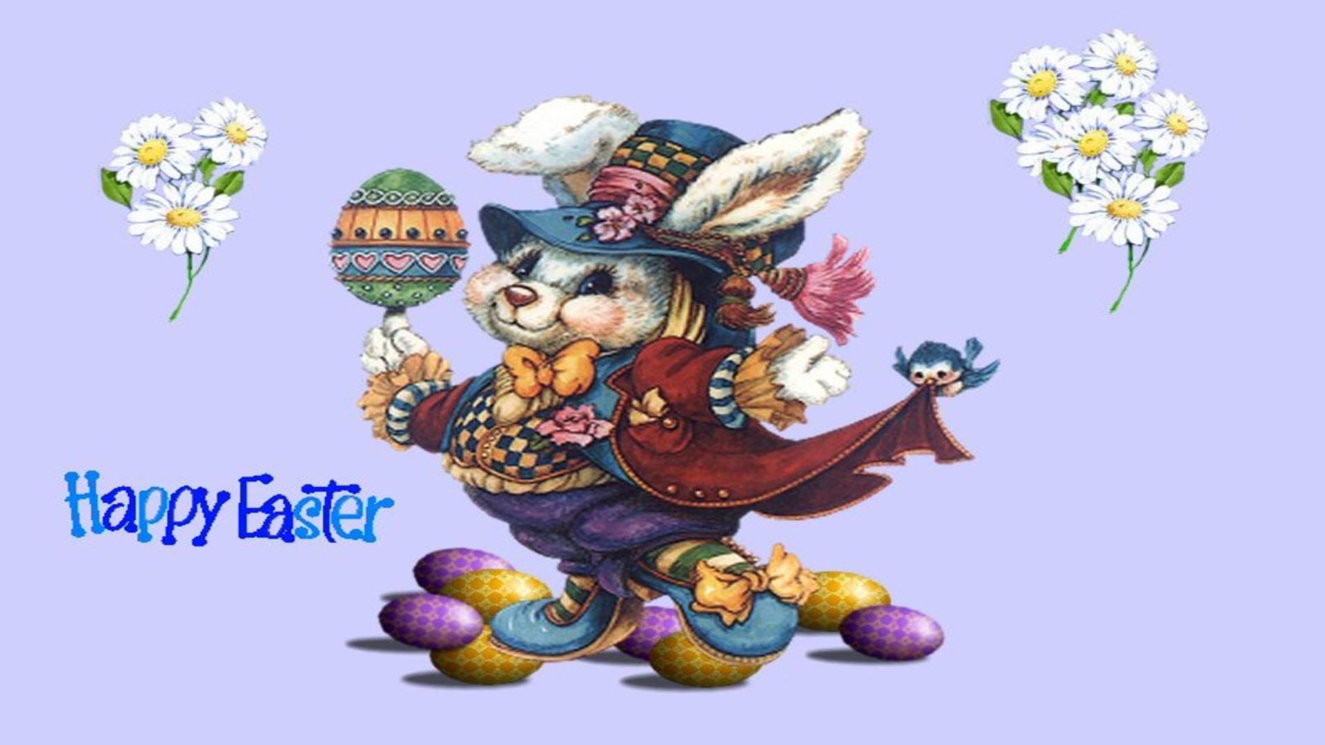 Easter wallpaper happy bunnie free desktop background