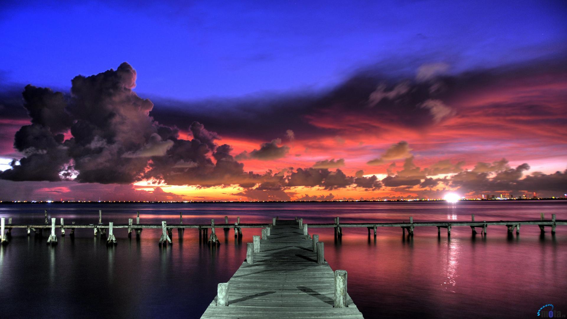 Tropical Island Sunset High Quality HD Wallpaper