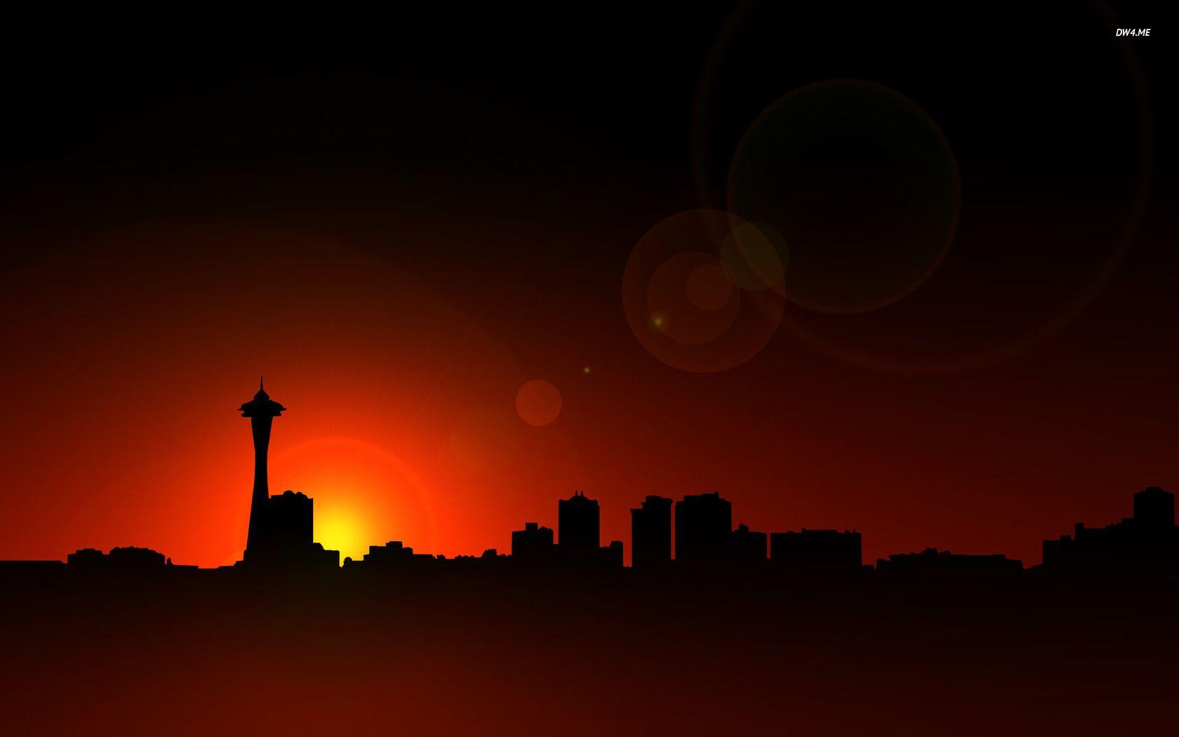 Seattle skyline at sunset wallpaper wallpaper - #