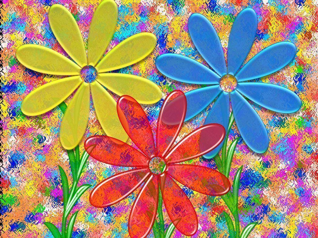 Dizzy Daisies Colors Wallpaper