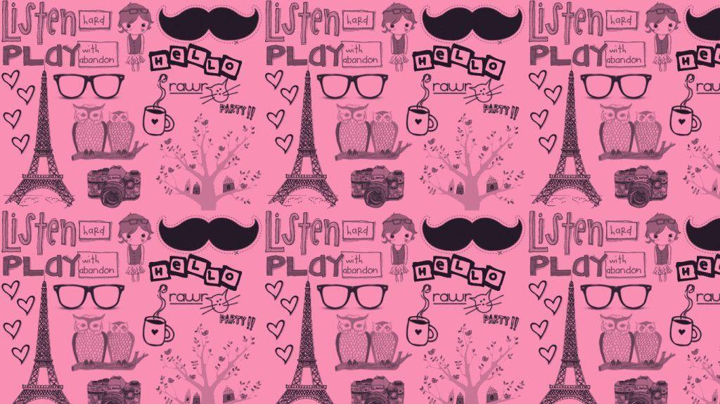 Paris Pink Wallpaper