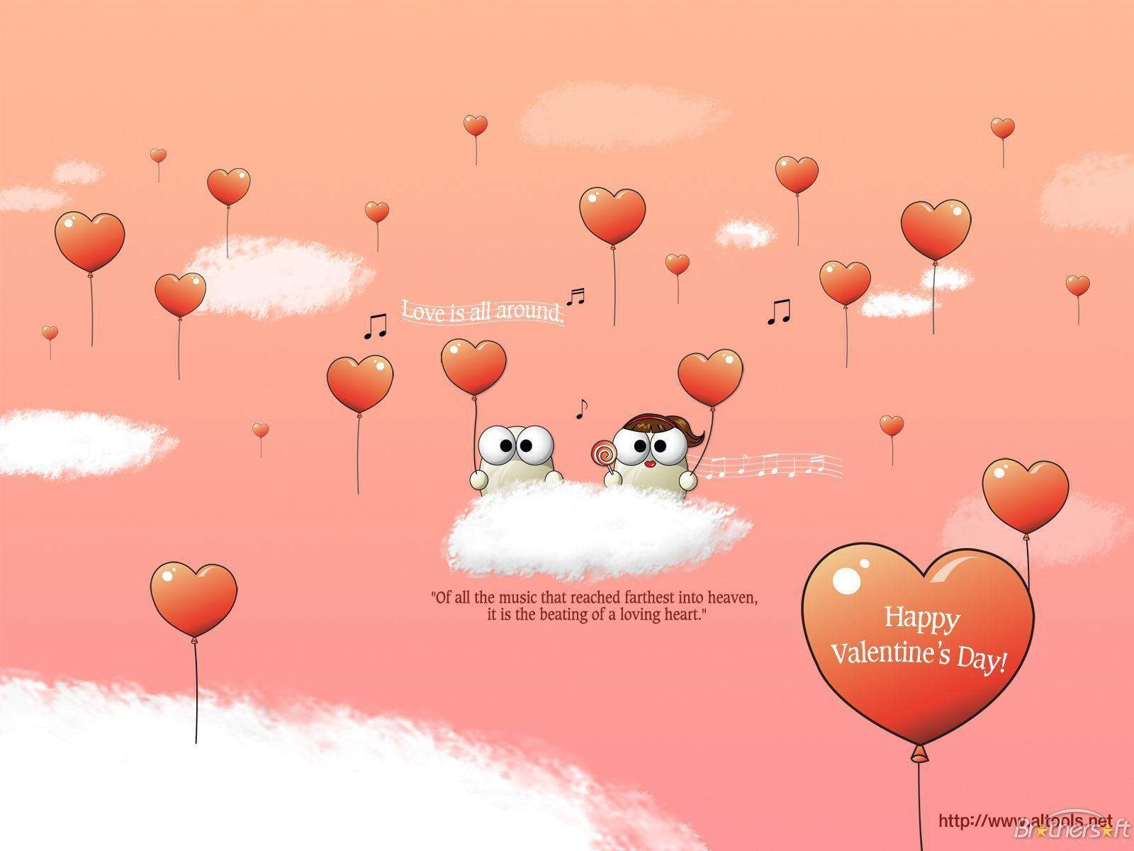 Loving and Heart Shaped Wallpaper on Valentine Day