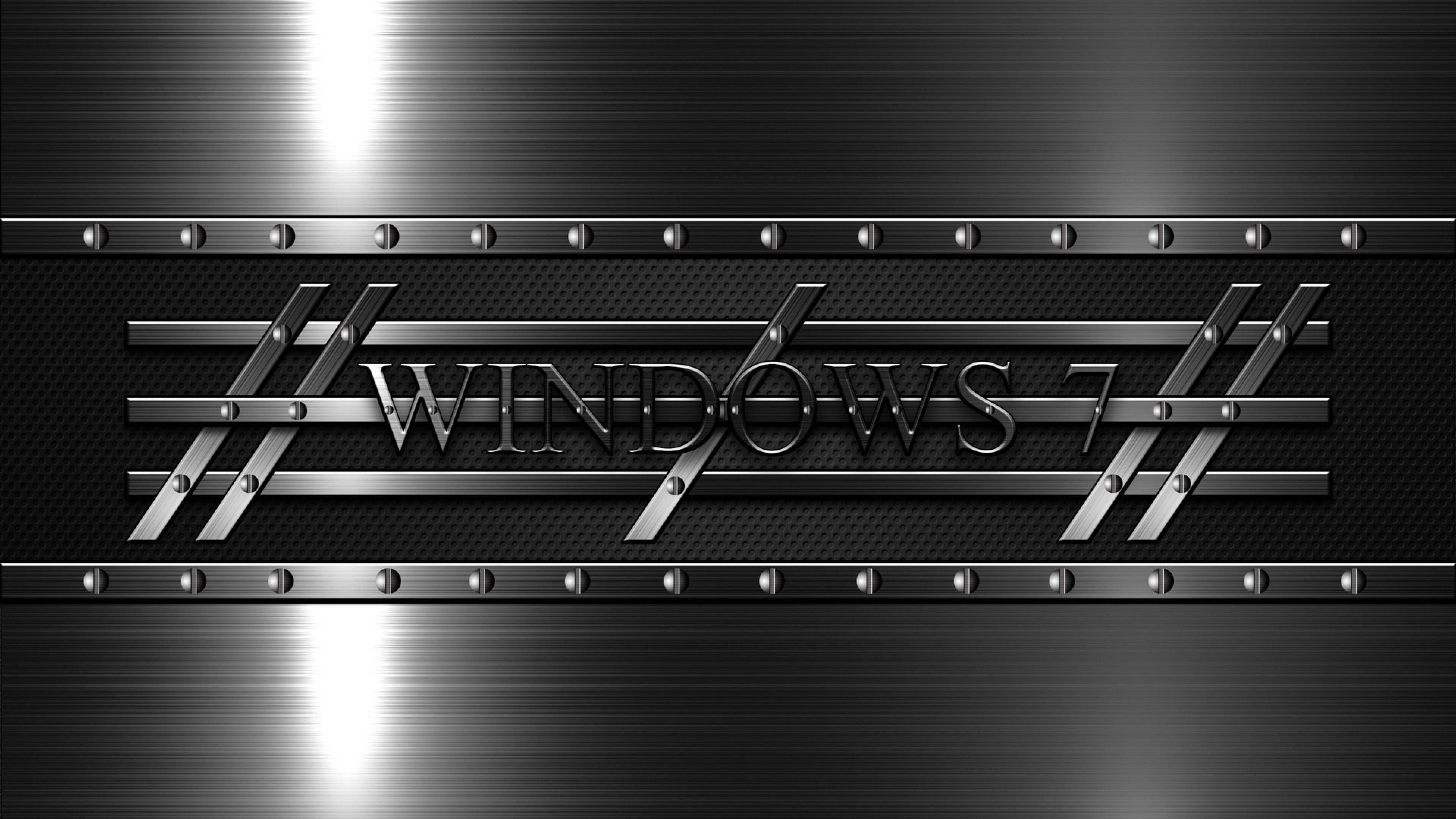 Download Wallpapers 3840x2160 windows 7, 3d, background, black 4K