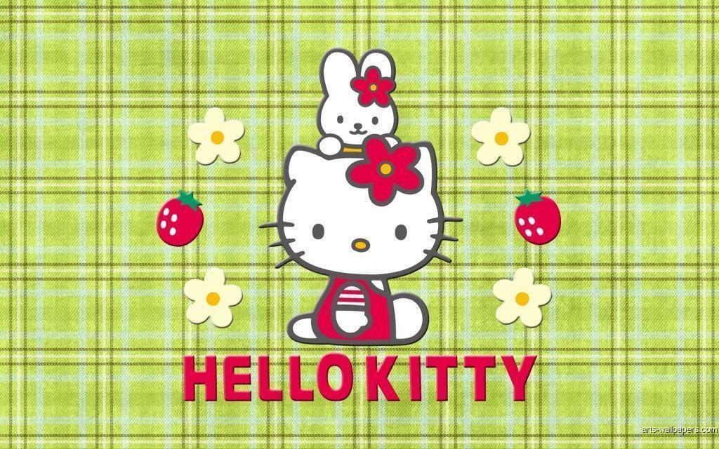 Hello Kitty Plaid Wallpaper