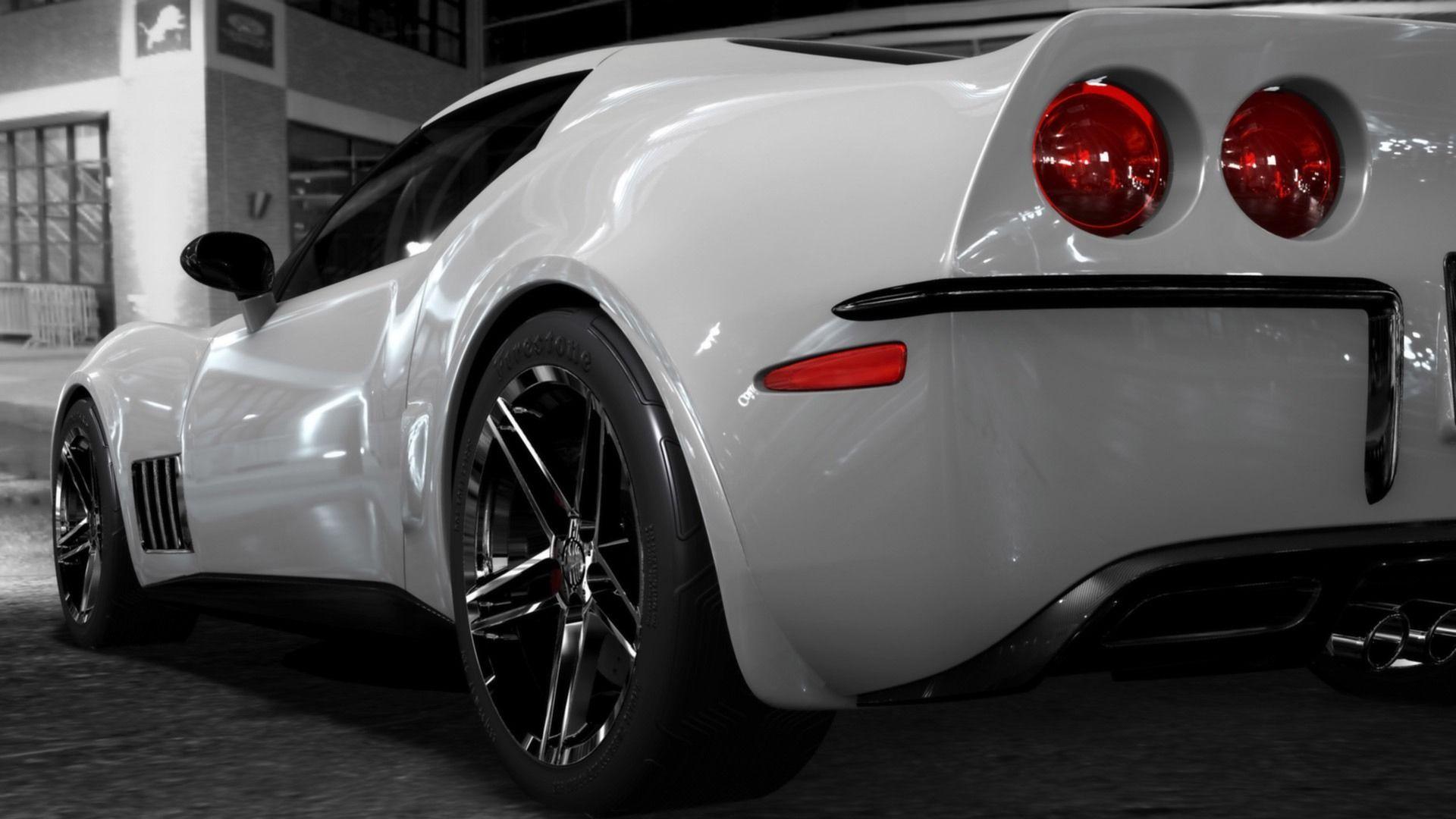 White Corvette Wallpaper HD Wallpaper. beautyhdpics