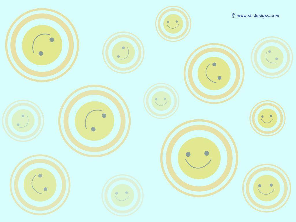 Smiley on light blue Desktop Wallpaper