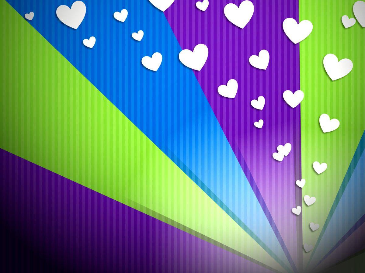 Rainbow Hearts Colorful Background Twitter