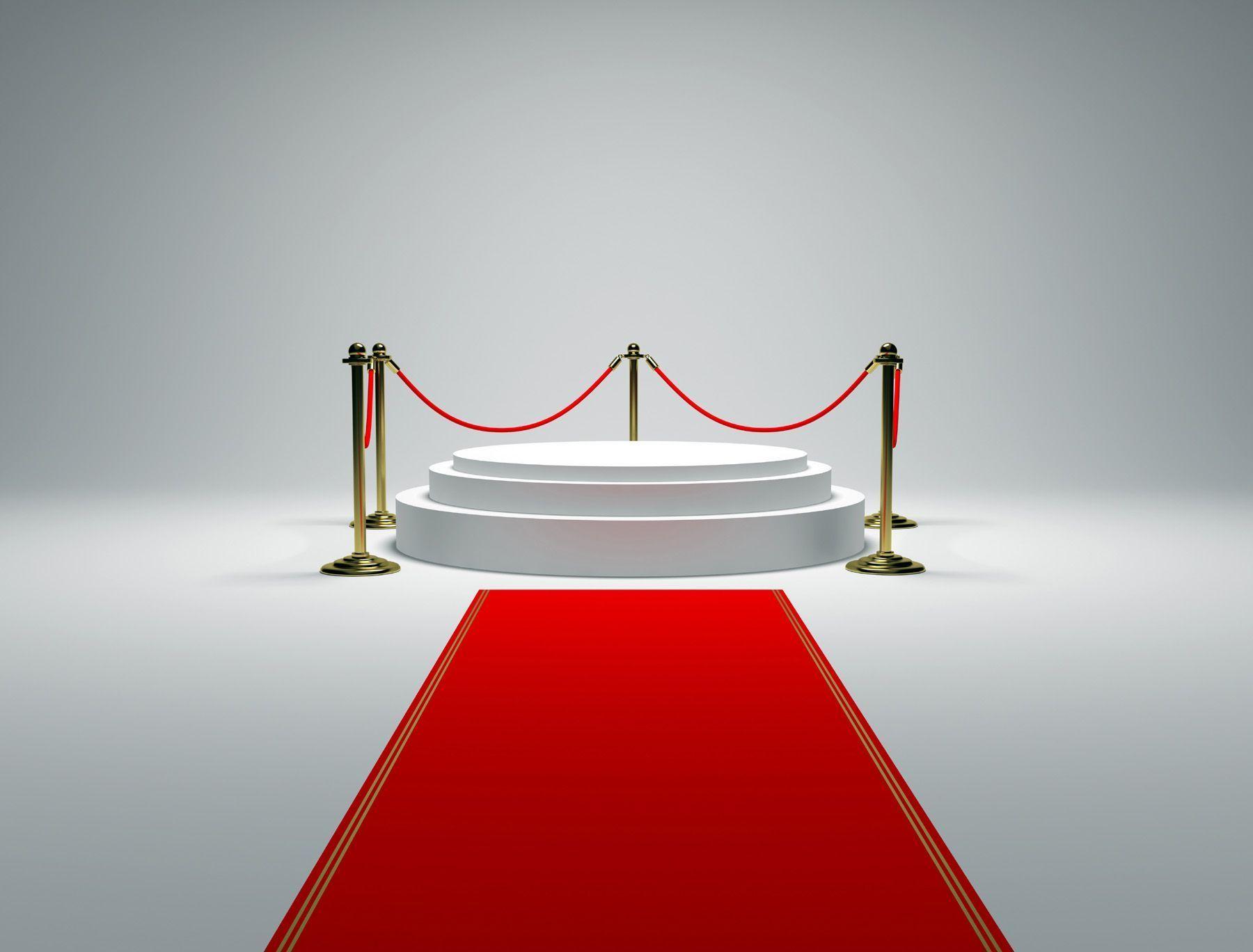 Circular booth with guardrails on the red carpet 49947