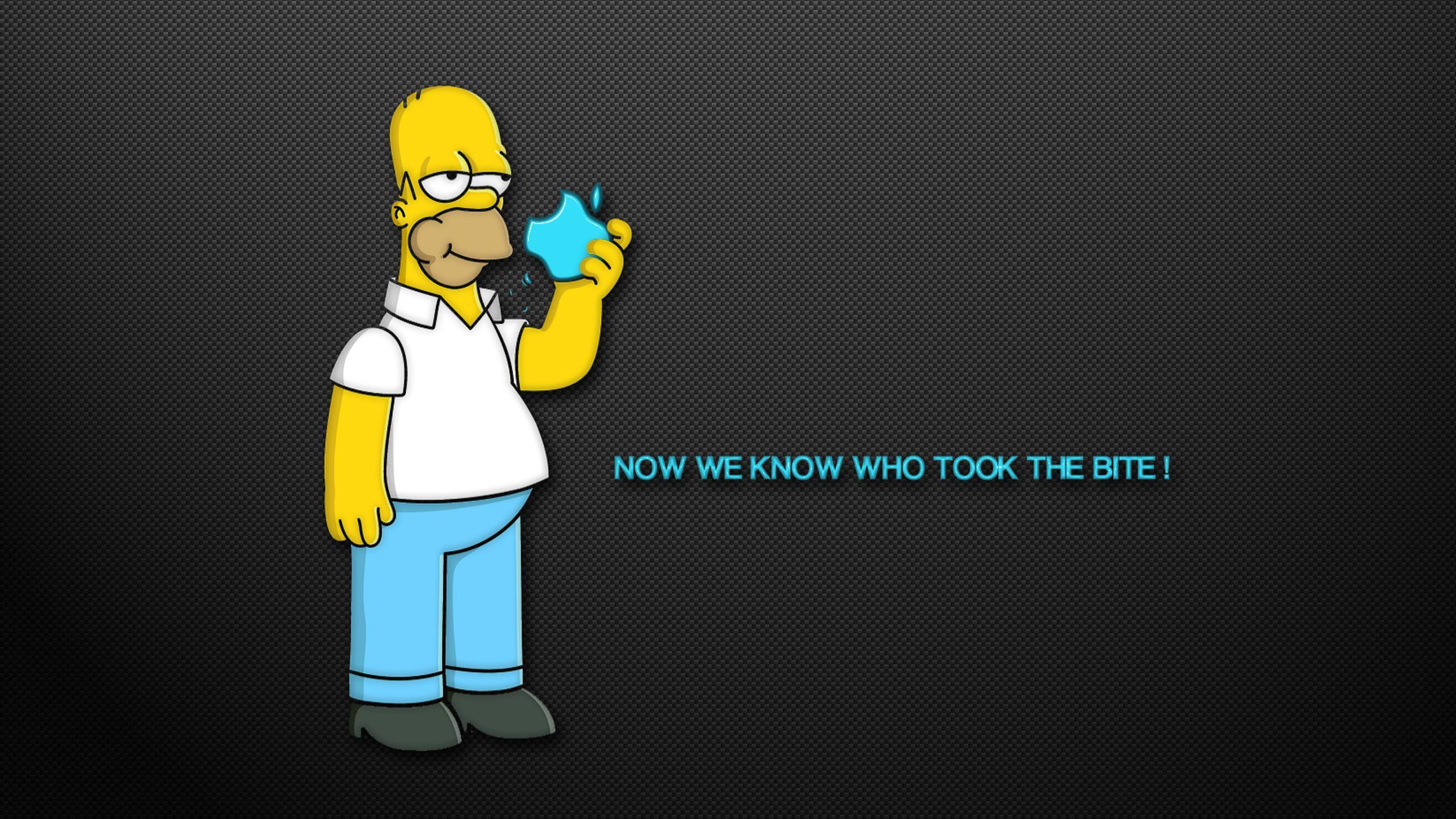 mac book air apple simpsons funny 2560x1440px Wallpaper HD Wallp