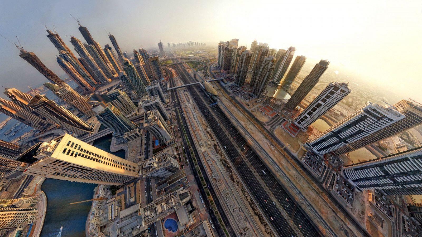 Dubai fisheye view Wallpaper