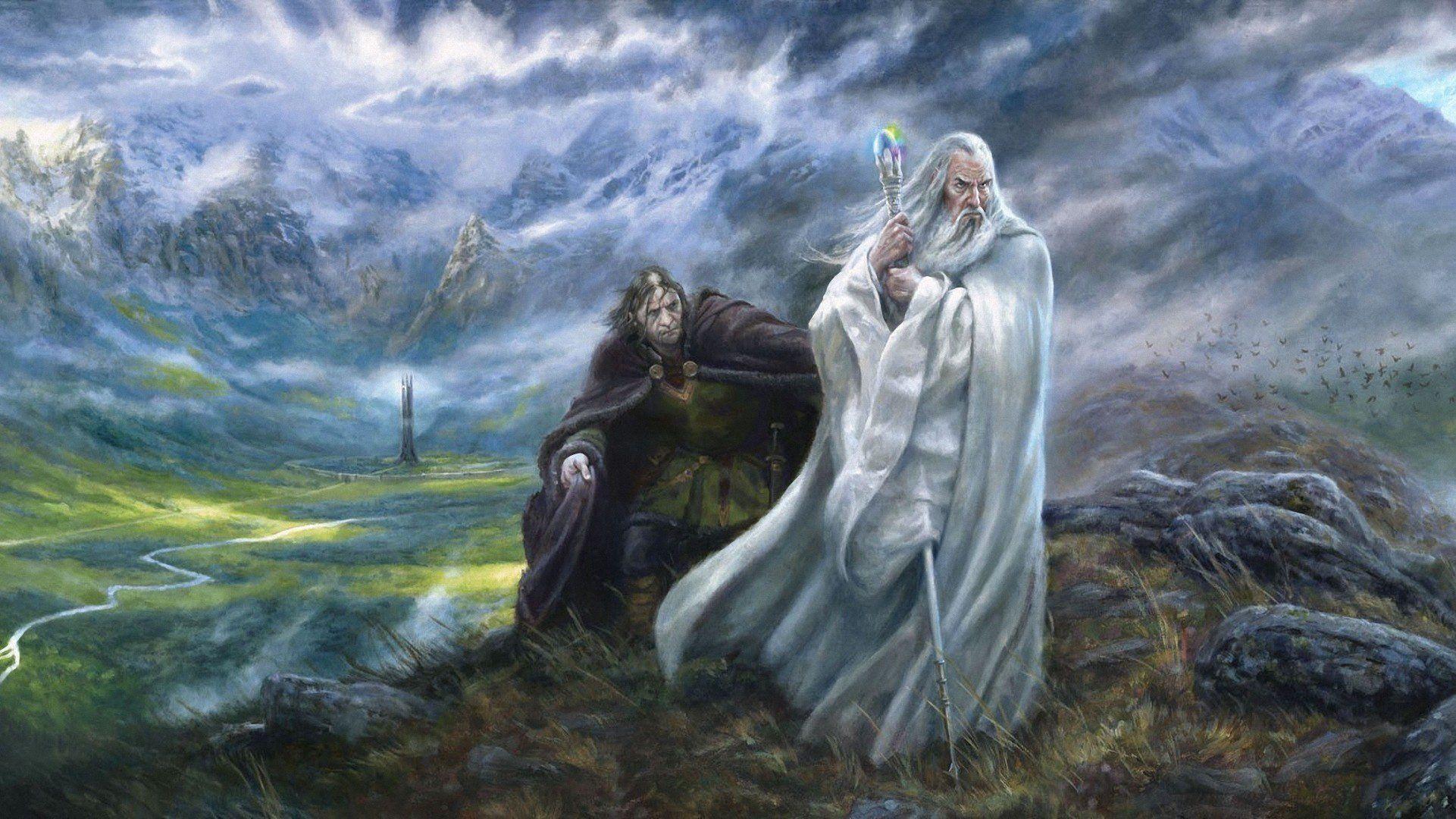 Lord Of The Rings Lotr Wizard Painting Wallpaper Background