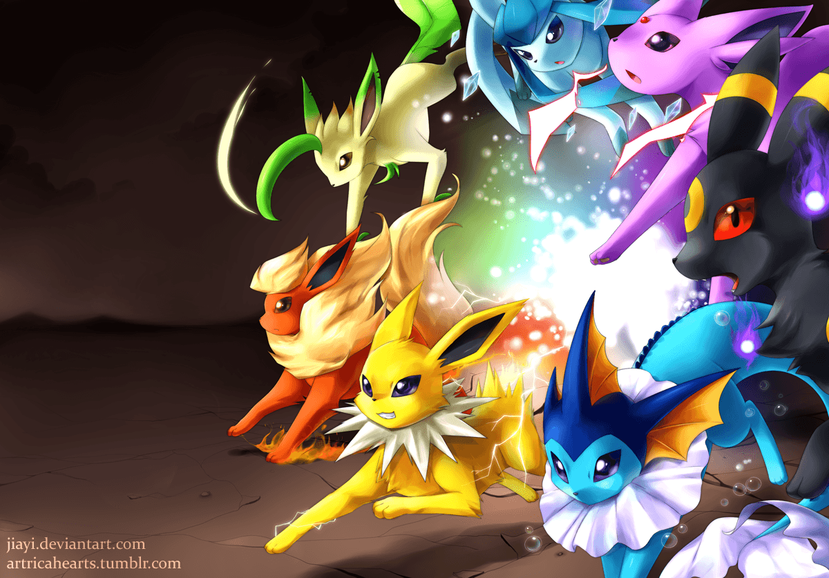 Eevee Pokemon Evolutions Wallpaper by NatuTorchic on DeviantArt