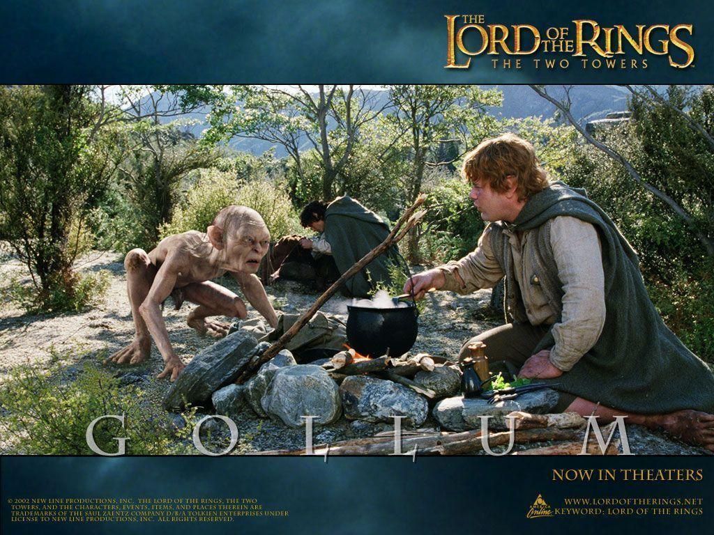 The Lord of the Rings: The Two Towers gollum and Sam Wallpaper