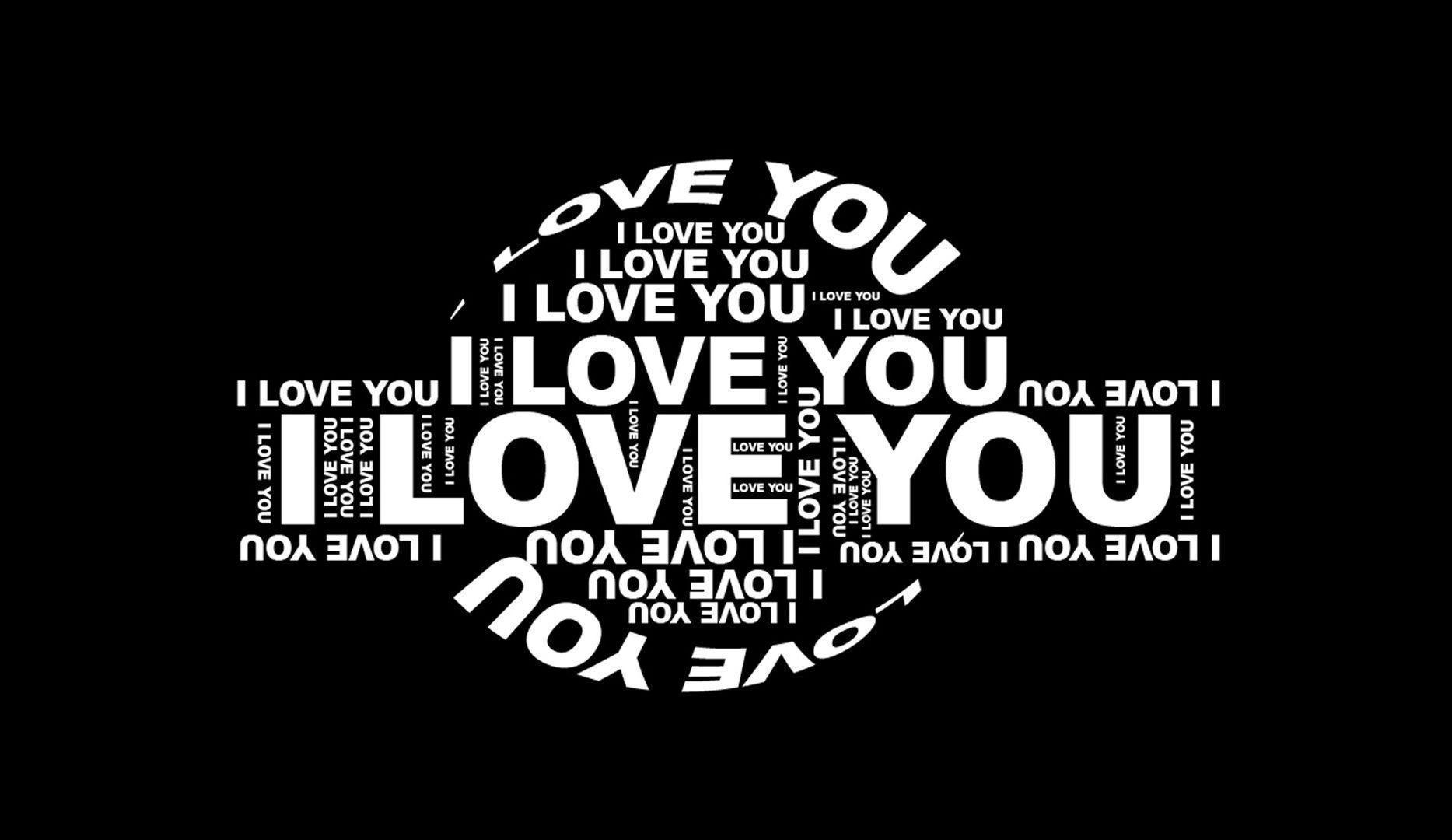 I Love You Logo on Dark Background Free and Wallpaper