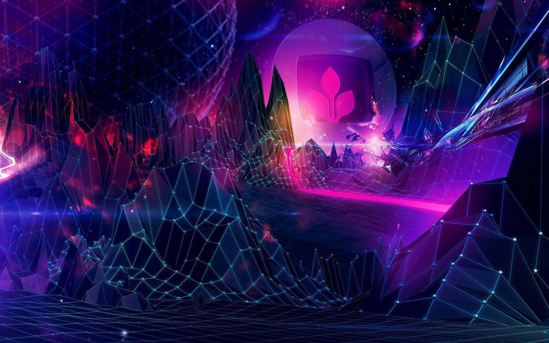 Psychedelic polygon field Wallpapers #