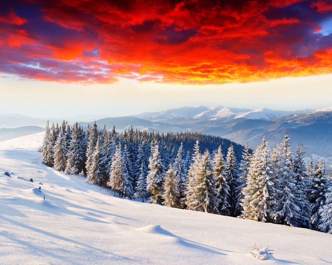 Winter Mountain Landscape Wallpaper. Wallpaper HD. HD Desktop