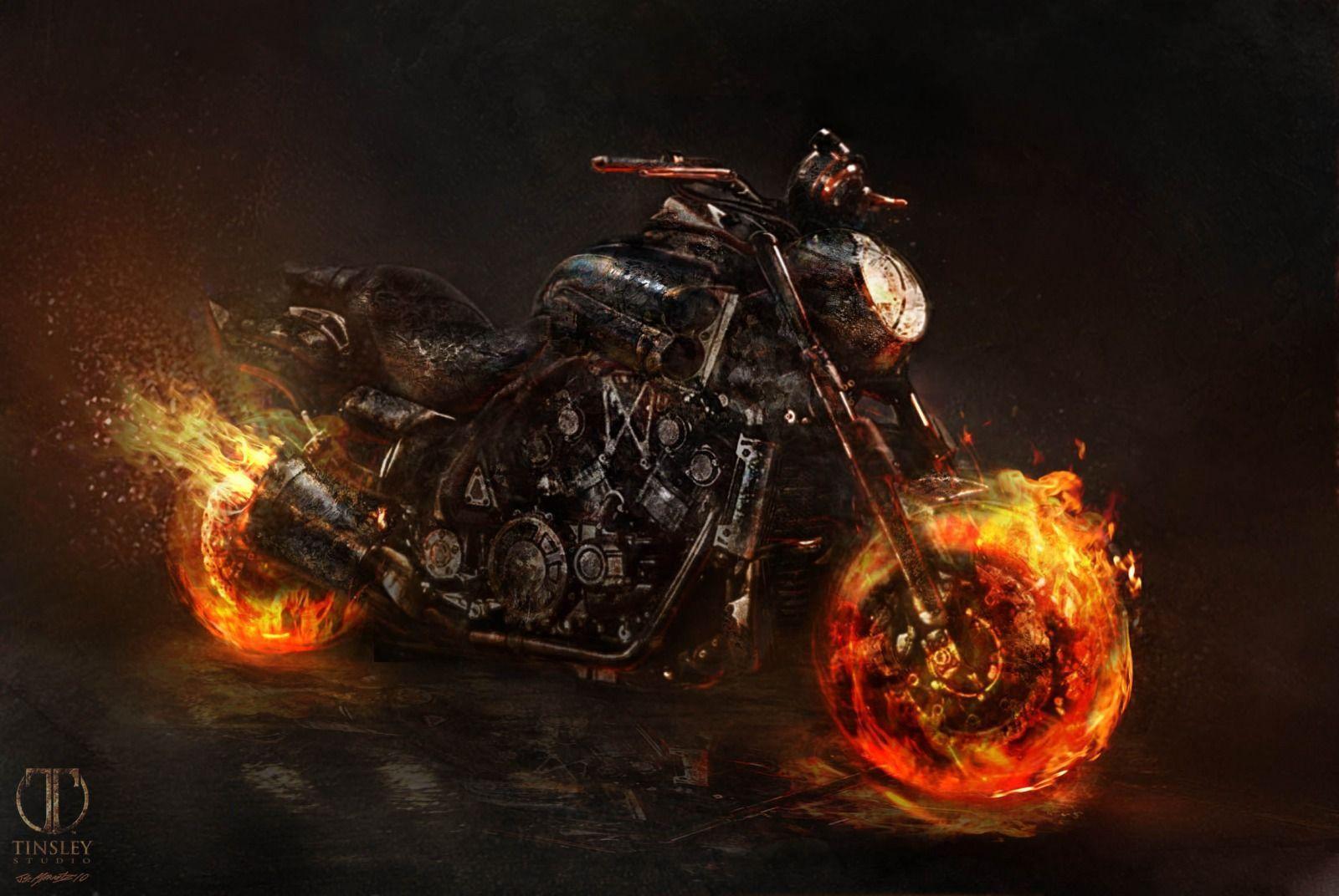 Wallpaper For > Ghost Rider 2 Bike Wallpaper