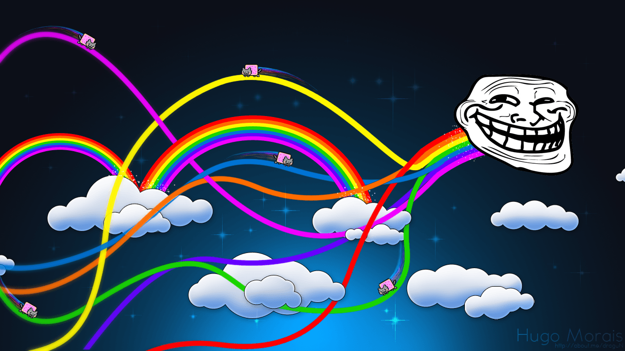 Troll Nyan Rainbow Wallpaper