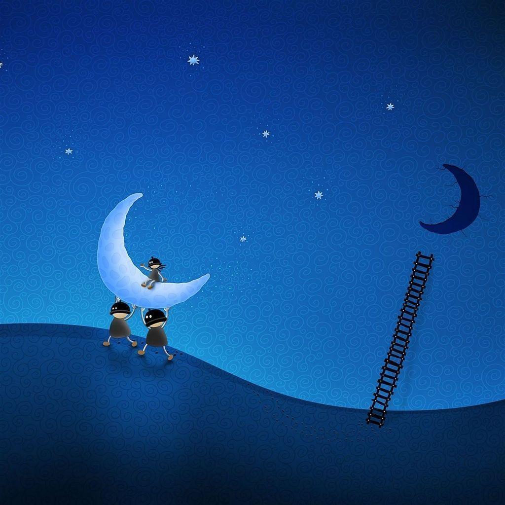 Ladder Moon Thieves Figure iPad Air Wallpaper Download. iPhone
