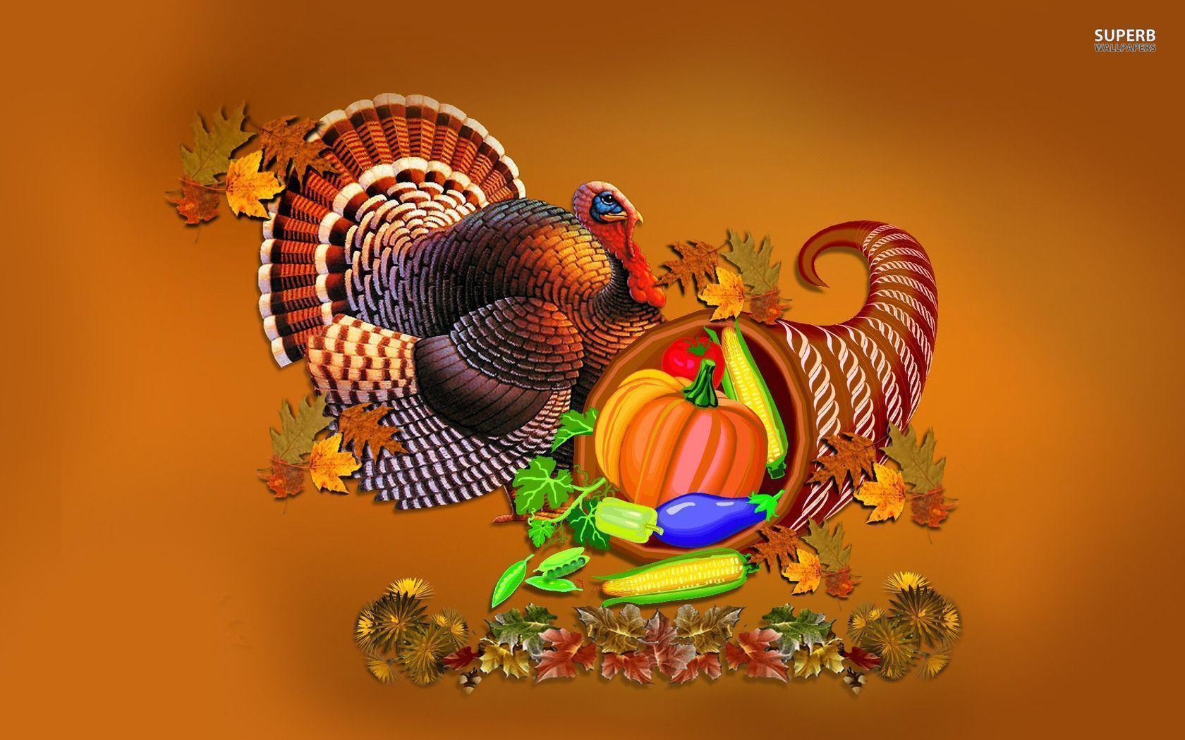 Thanksgiving turkey and cornucopia wallpaper wallpaper - #