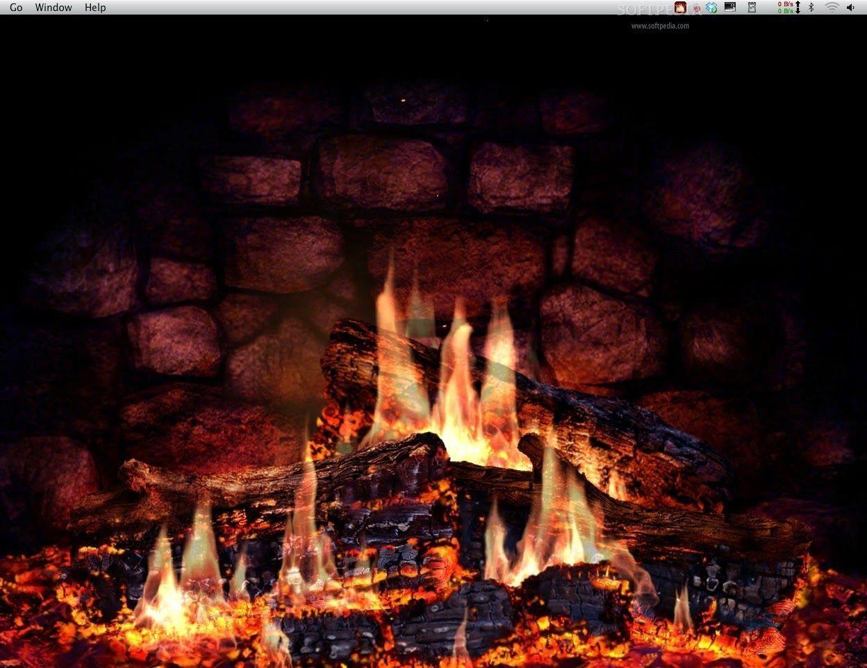 fake fireplace screensaver free