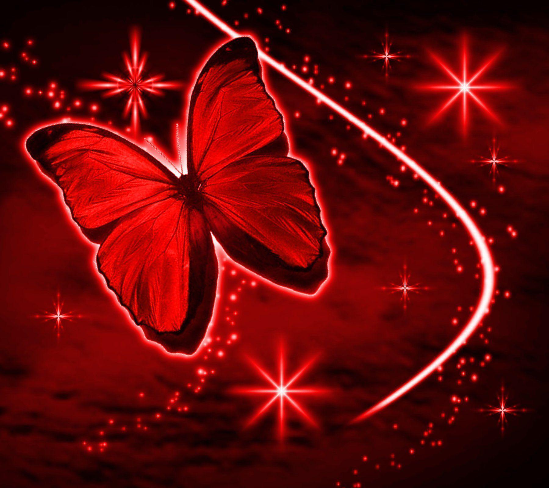 image For > Red Butterfly Wallpaper